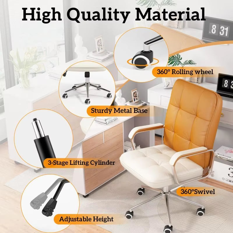 Deluxe Adjustable Leather Desk Chair