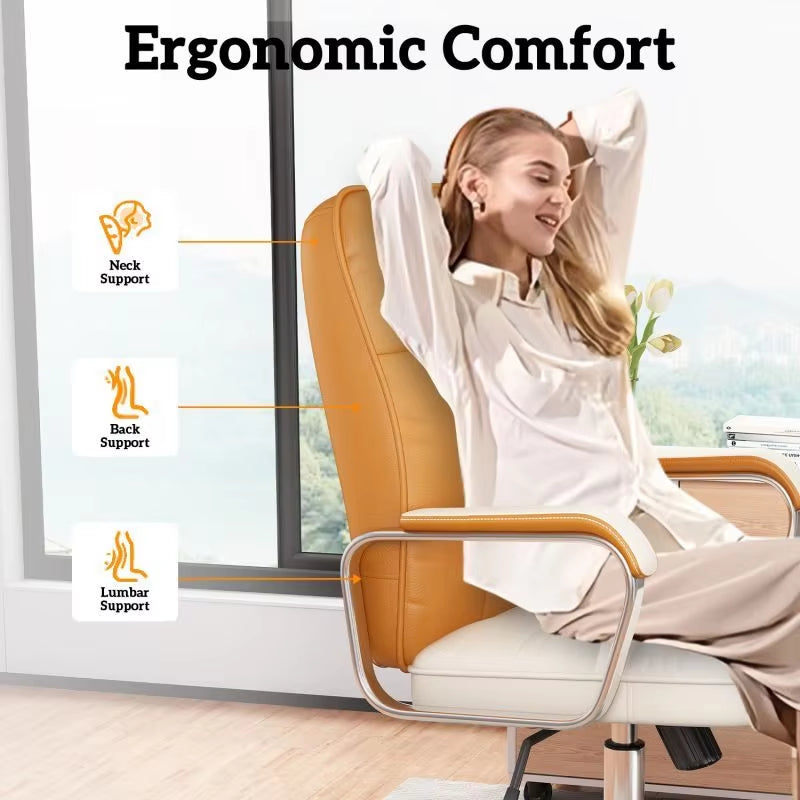 Deluxe Adjustable Leather Desk Chair