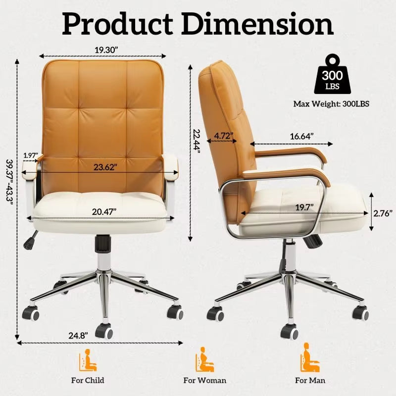 Deluxe Adjustable Leather Desk Chair