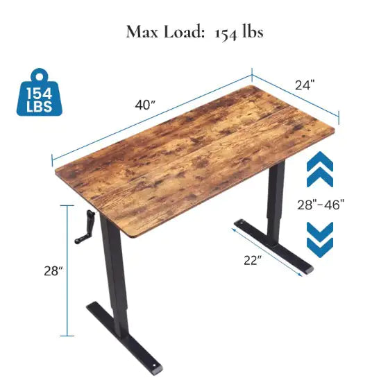 Hand-Adjust Office Desk
