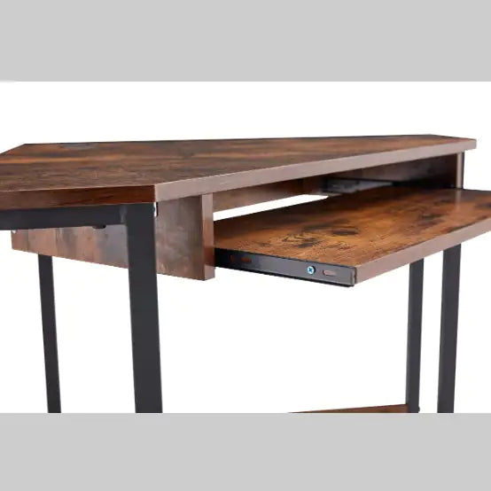 CornerCraft Desk with Keyboard Tray and Shelf Storage
