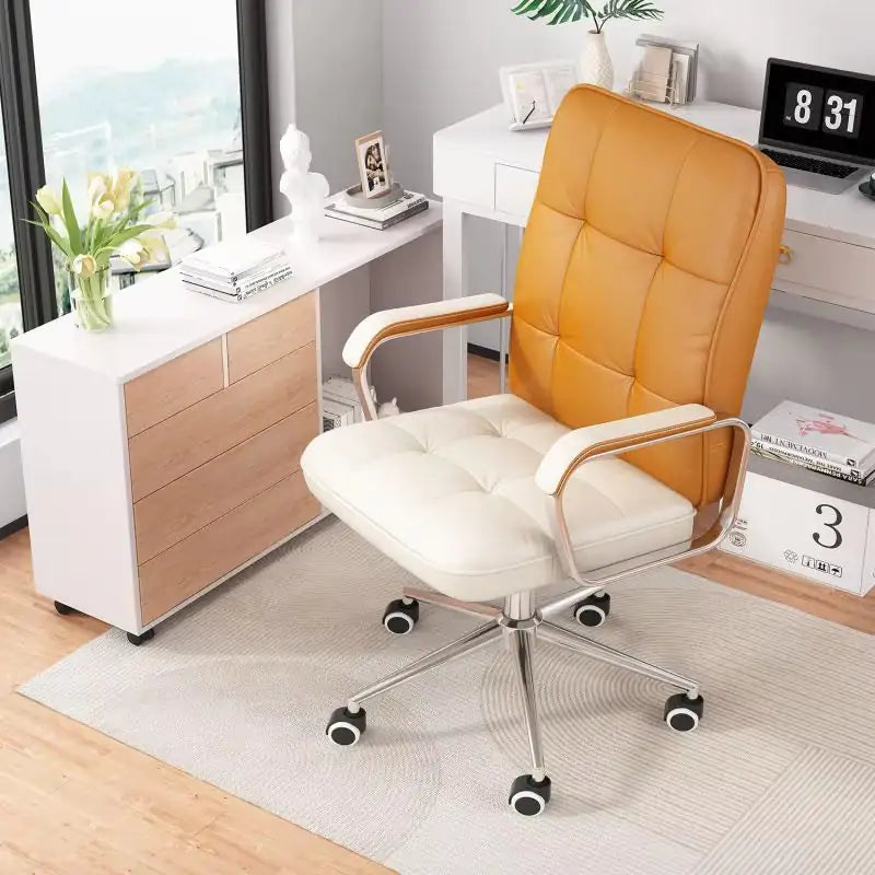 Deluxe Adjustable Leather Desk Chair