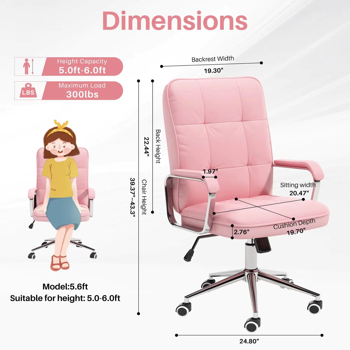 Deluxe Adjustable Leather Desk Chair
