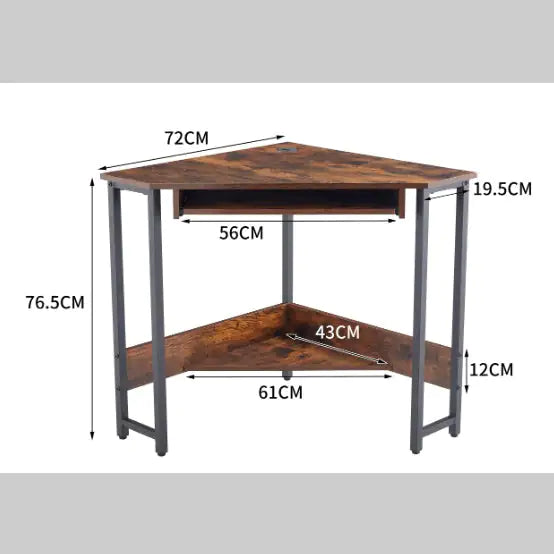 CornerCraft Desk with Keyboard Tray and Shelf Storage